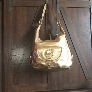 Gold Michael Kors Shoulder Bag